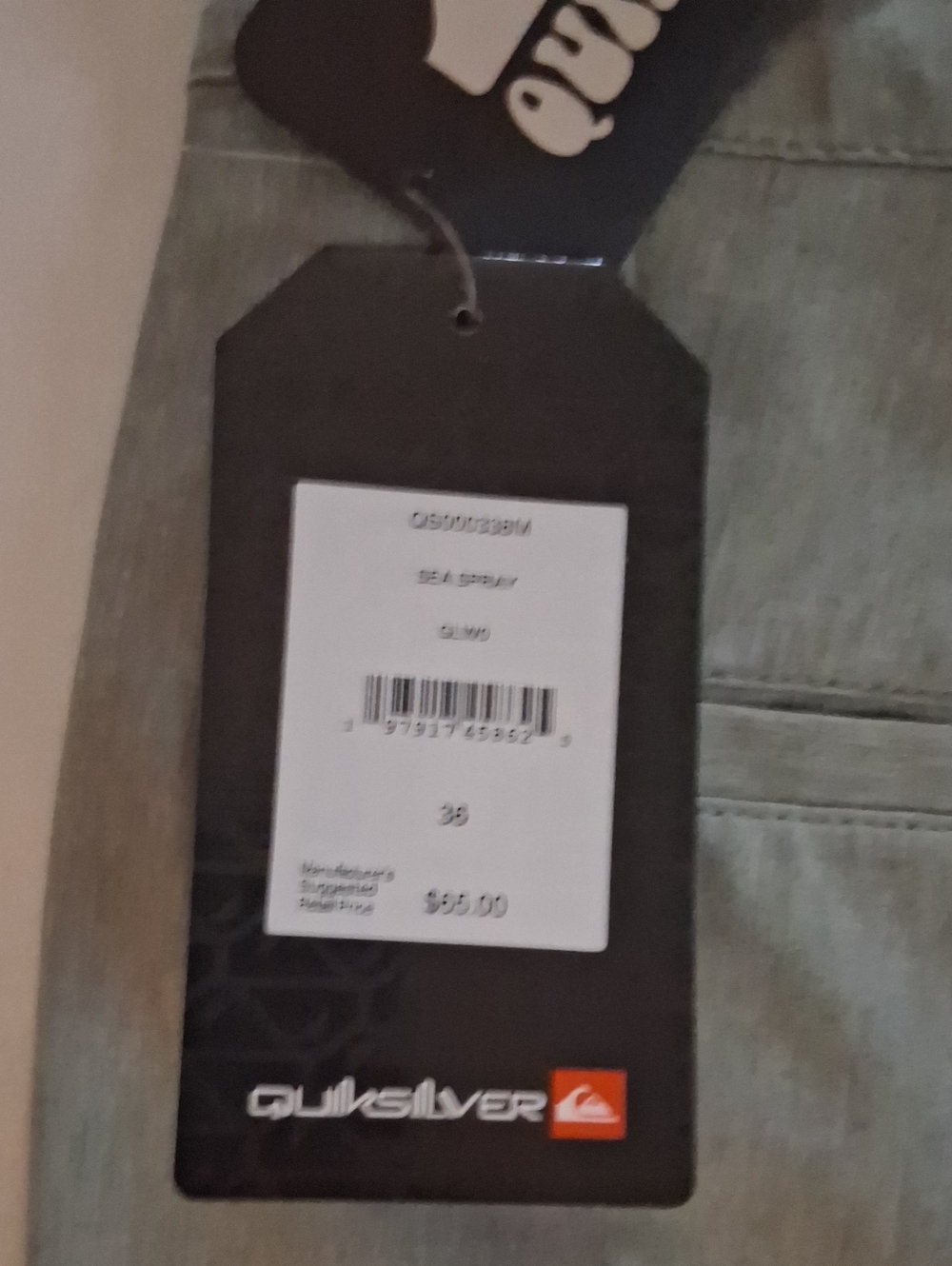 Quiksilver Amphibian Walking Shorts Color-Gray Size-36 NWT - Picture 4 of 5